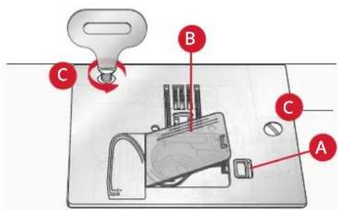 PFAFF Quilt Ambition 635 - Nettoyage sous la zone de canette - 2