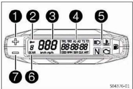 1 2 3 4 5 8 BEAR km/h rpm 800 7 6 TRI WO AU A2 TL12 88:88:88 DD RPM SER QIX ART N 504376-01