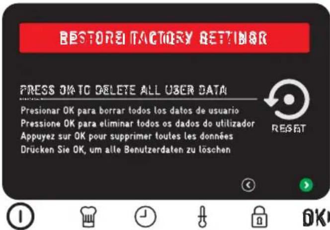 TEKA HLB 8700 P - Repor defi nições de fábrica - 2