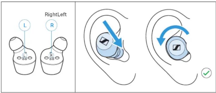 SENNHEISER Momentum True Wireless 3 - Insérer les écouteurs dans les oreilles - 1