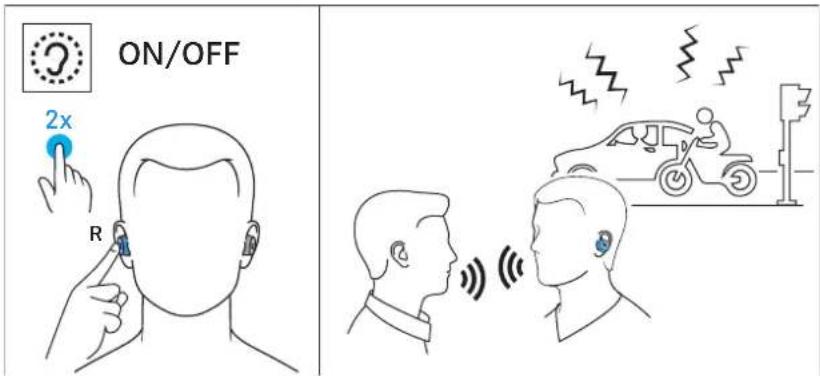SENNHEISER Momentum True Wireless 3 - Écoute de bruits ambiants ou de conversations - activation/désactivation de la fonction Transparent Hearing - 1