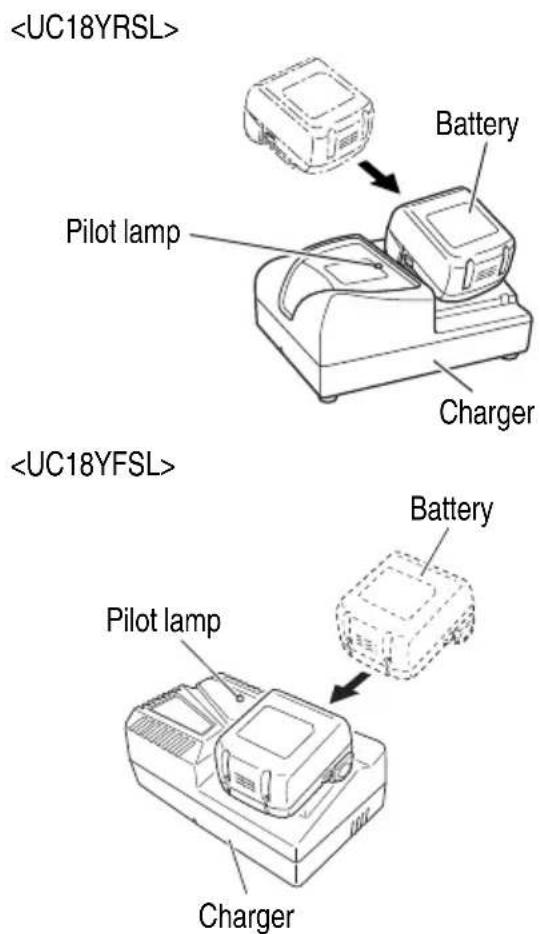 HiKOKI C18DSL - Insert the battery to the battery charger. - 1