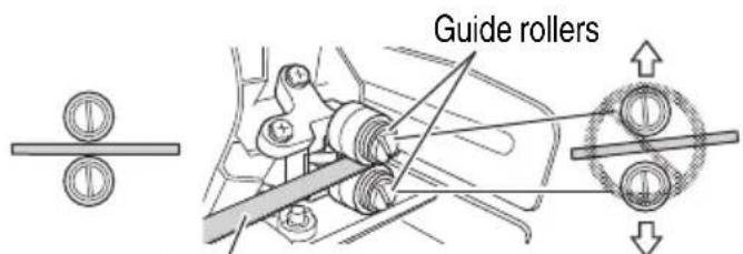 HiKOKI CB18DBL - Inspection of band saw blade guide rollers and adjustment of gaps (Fig. 17) - 1