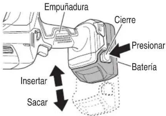 HiKOKI CR18DA - MÉTODO DE EXTRACCIÓN E INSTALACIÓN DE LA BATERÍA - 1