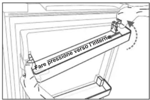 HISENSE RB224D4BDF - Rimuovere e collocare il ripiano della porta - 1