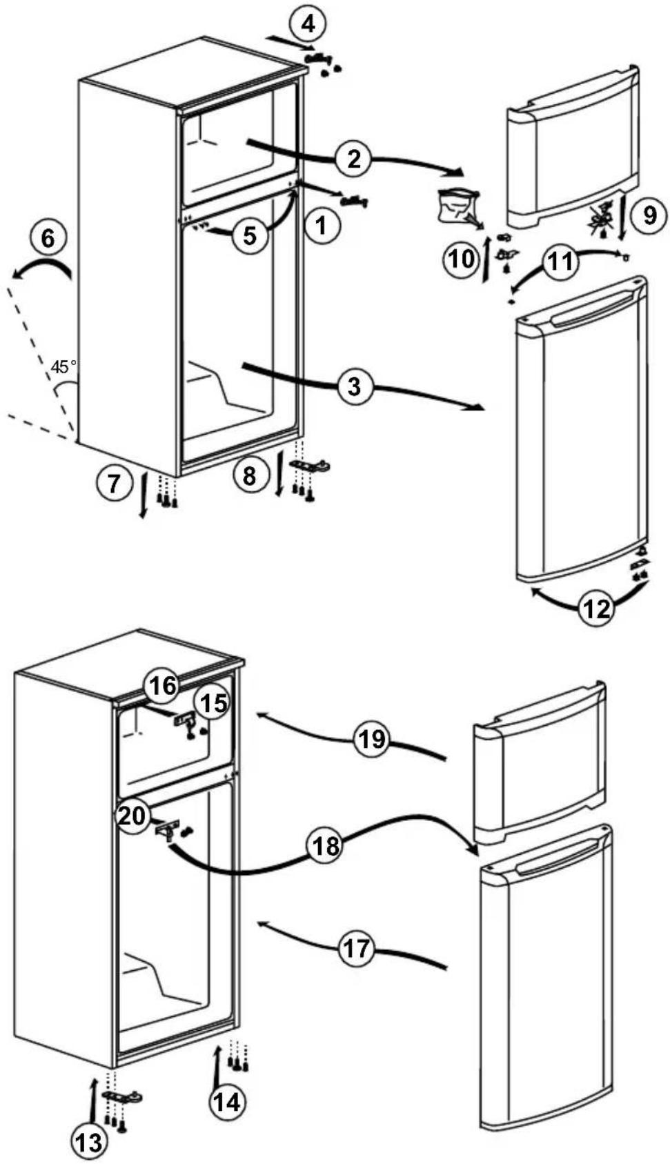 BEKO RDNE55PB - Reversing the doors - 1