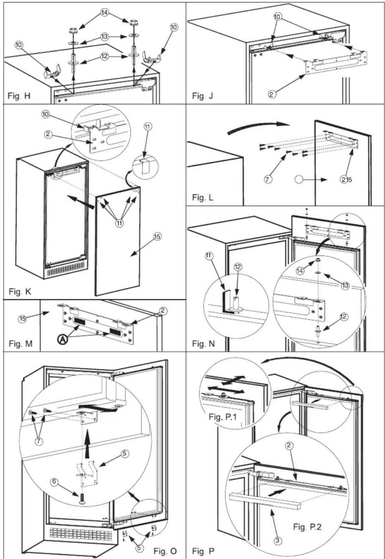 HOTPOINT H55RM 1110 W 1 - Installation instructions for product with Hettich hinges - 3