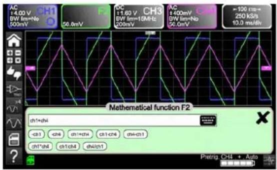 METRIX ScopiX IV OX9062 - Fonction MATHEMATIQUE, à partir de l'écran - 2