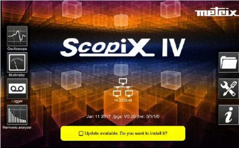 METRIX ScopiX IV OX9062 - Mise à jour du firmware des programmes internes - 1