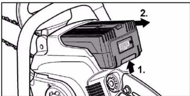 Fuxtec E214C - Inserting/replacing the battery - 2