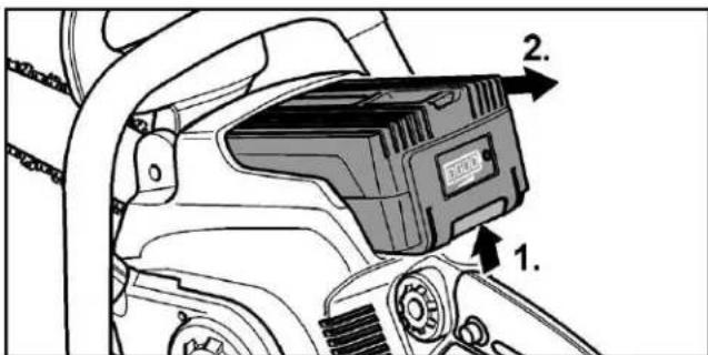 Fuxtec E214C - Inserimento/sostituzione della batteria - 2