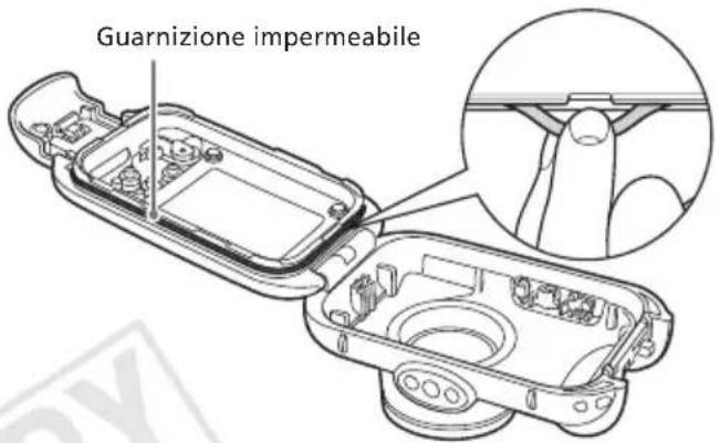CANON WP-DC37 - Rilasciare il fermo per aprire la custodia. - 1