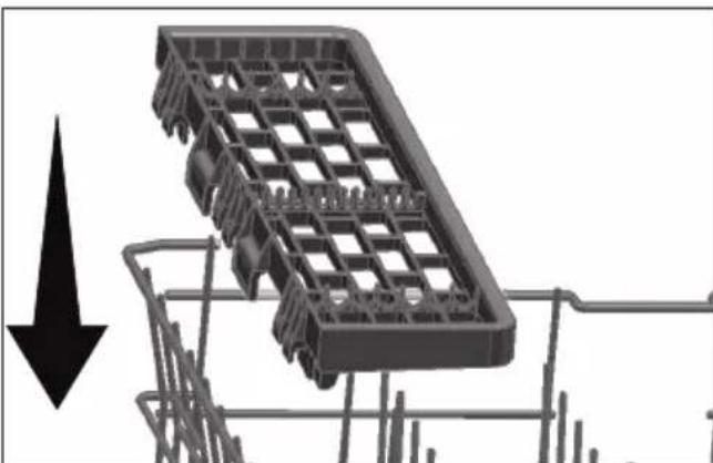 GRUNDIG GNFP3630WB - Support multifonction du panier supérieur - 3