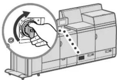 CANON imagePRESS C8000VP - Drehen Sie den Schutzschalter bis zum Anschlag heraus. - 1