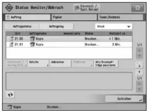 CANON imagePRESS C8000VP - [Auftrag]-Bildschirm - 1