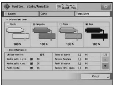 CANON imagePRESS C8000VP - Schermata [Toner/Altro] - 1