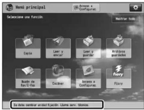 CANON imagePRESS C8000VP - Si se muestra un mensaje en la parte inferior de la pantalla: - 3