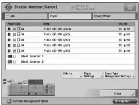 CANON imagePRESS C8000VP - [Paper] screen - 1