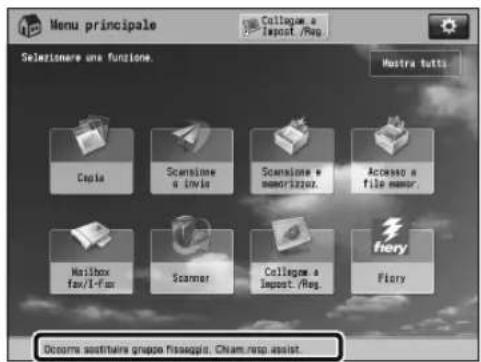 CANON imagePRESS C8000VP - Nella parte inferiore della schermata viene visualizzato un messaggio: - 1