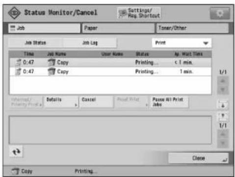 CANON imagePRESS C8000VP - [Job] screen - 1