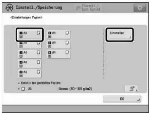 CANON imagePRESS C8000VP - ■ Wählen von Papiertypen aus der Datenbank Papier - 1