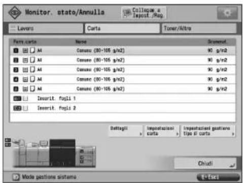 CANON imagePRESS C8000VP - Schermata [Carta] - 1