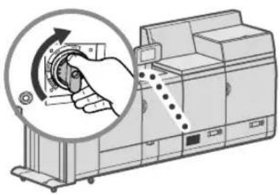CANON imagePRESS C8000VP - Turn the breaker dial all the way down until it stops. - 1