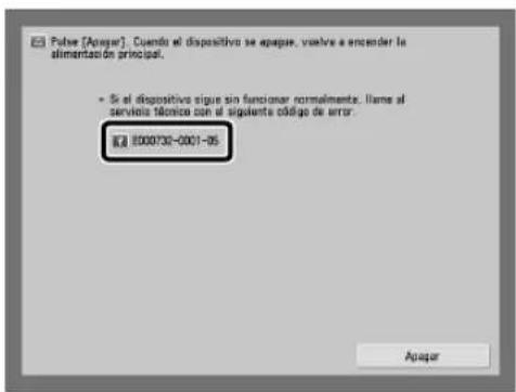 CANON imagePRESS C8000VP - Anote el código de error. - 1