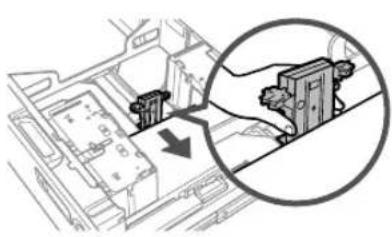 CANON imagePRESS C8000VP - Bloccare e fissare la leva della piastra di cambio formato. - 1