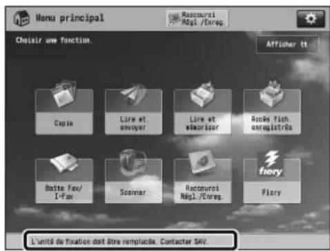 CANON imagePRESS C8000VP - Si un message s'affiche au bas de l'écran : - 3