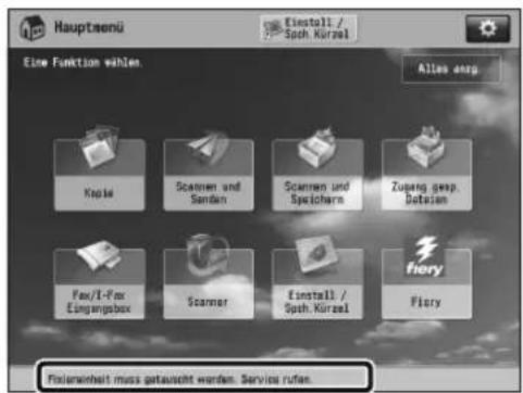 CANON imagePRESS C8000VP - Wenn eine Meldung unten in der Anzeige erscheint: - 3