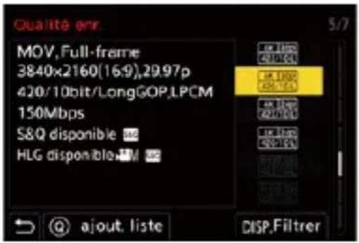 Qualité enr. MOV, Full-frame 3840x2160(16:9),29.97p 420/10bit/LongGOP,LPCM 150Mbps S&Q disponible HLG disponible ajout. liste 5/7 UP 100 UP 100 UP 100 UP 100 UP 100 UP 100 UP 100 UP 100 UP 100 UP 100 UP 100 UP 100 UP 100 UP 100 UP 100 UP 100 UP 100 UP 25/10CL UP 25/10CL UP 25/10CL UP 25/10CL UP 25/10CL UP 25/10CL UP 25/10CL UP 25/10CL UP 25/10CL UP 25/10CL UP 25/10CL UP 25/10CL