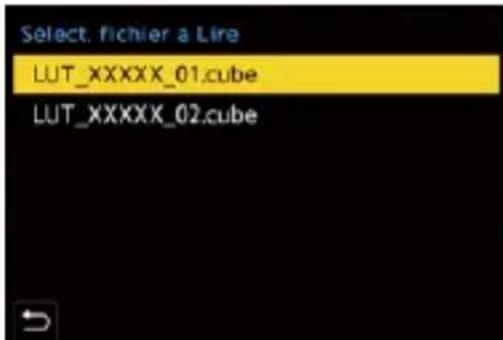Select, fichier a Line LUT_XXXXX_01.cube LUT_XXXXX_02.cube