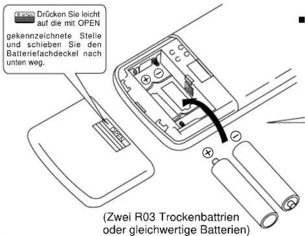 PANASONIC CS-A28BKP5 - Einlegen der Batterien - 1