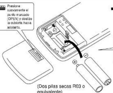 PANASONIC CS-A28BKP5 - Cómo colocar las baterías - 2