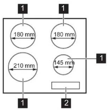 ELECTROLUX Y60IT430C - Cooking surface layout - 1