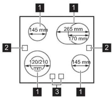 ELECTROLUX LRD6406XK - Cooking surface layout - 1