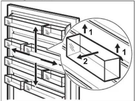 ELECTROLUX ORC8M321CL - Positionnement des balconnets de porte - 1