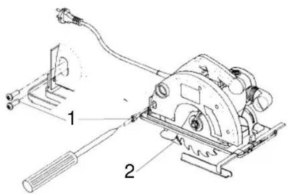 EINHELL HKS 66-01 - Changing the saw blade - 1