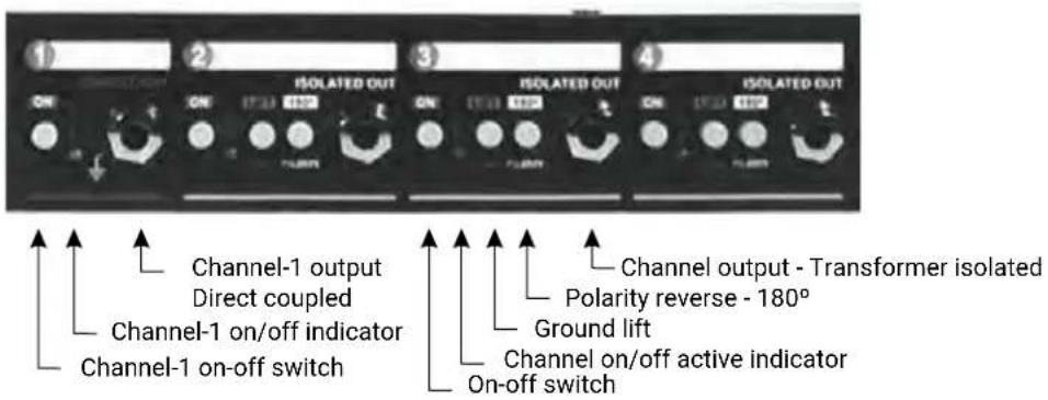 Radial Engineering JD-7 - Channel-2 thru Channel-6 primary amp drivers: - 1