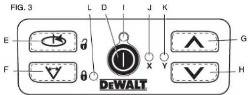 DEWALT DW079 - MISE EN MARCHE DU LASER (FIG. 3) - 1