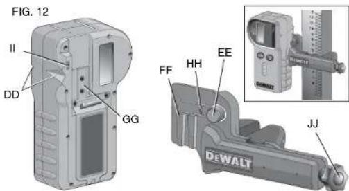 DEWALT DW079 - MONTAJE SOBRE UNA VARA GRADUADA (FIG. 12) - 1