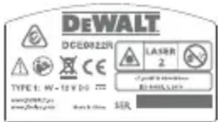 DEWALT DCE0822R - Étiquettes d'avertissement - 3