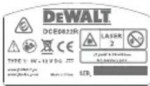 DEWALT DCE0822R - Waarschuwingslabels - 5