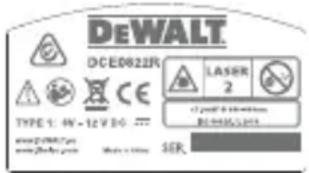 DEWALT DCE0822R - Advarselsmerker - 5