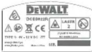 DEWALT DCE0822R - Uyarı Etiketleri - 5