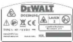 DEWALT DCE085G - Waarschuwingslabels - 4