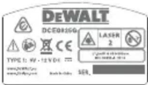 DEWALT DCE085G - Étiquettes d'avertissement - 4