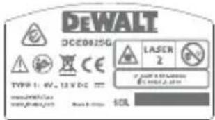 DEWALT DCE0825G - Warnetiketten - 4