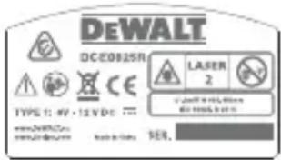 DEWALT DCE0825G - Etiquetas de aviso - 5